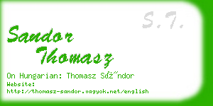 sandor thomasz business card